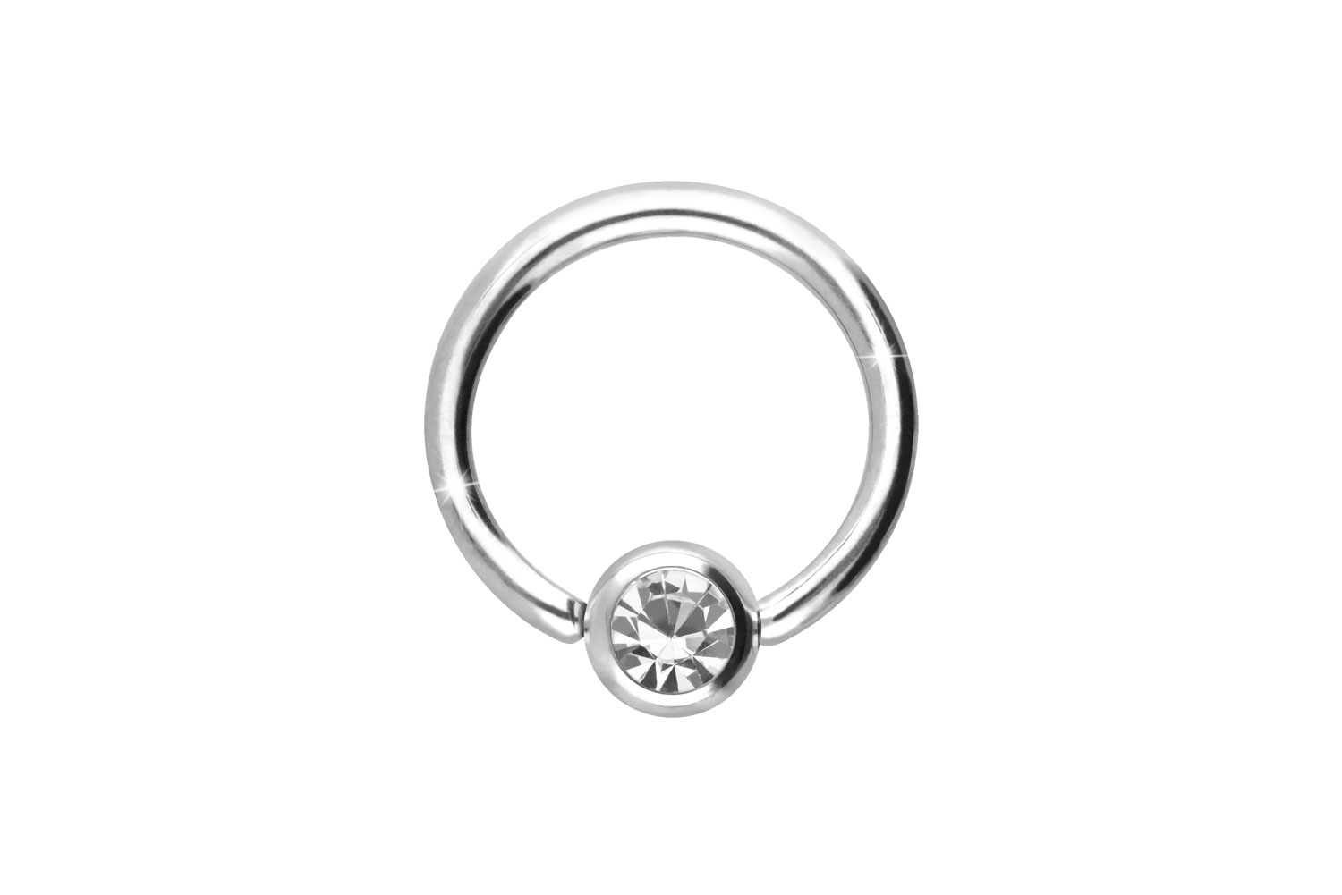 Titan Klemmkugelring Piercing KRISTALL